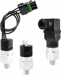 Barksdale - 75 to 300 psi Adjustable Range, 9,000 Max psi, Compact Pressure Switch - 1/4 NPT Male, Weatherpak 3 Pins WPT-3, SPDT Contact, Brass Wetted Parts, 3% Repeatability - Americas Industrial Supply