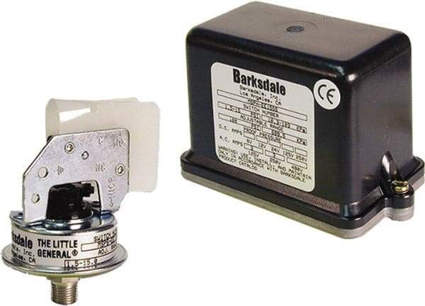 Barksdale - 0.5 to 5 psi Adjustable Range, 100 Max psi, Low Pressure Vacuum Switches - 1/8 NPT Male, Terminals, SPST/ NO Contact, 304SS Wetted Parts, 2% Repeatability - Americas Industrial Supply