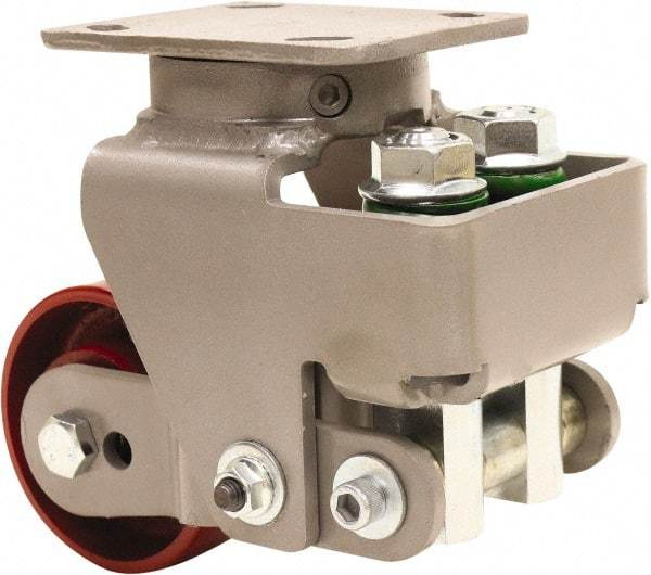 Hamilton - 4" Diam x 2" Wide, Cast Iron Swivel Caster - 1,000 Lb Capacity, Top Plate Mount, 4" x 5" Plate, Sealed Precision Ball Bearing Bearing - Americas Industrial Supply