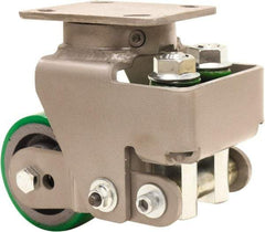 Hamilton - 4" Diam x 2" Wide, Polyurethane Mold on to Cast Iron Center Swivel Caster - 750 Lb Capacity, Top Plate Mount, 4" x 5" Plate, Sealed Precision Ball Bearing Bearing - Americas Industrial Supply