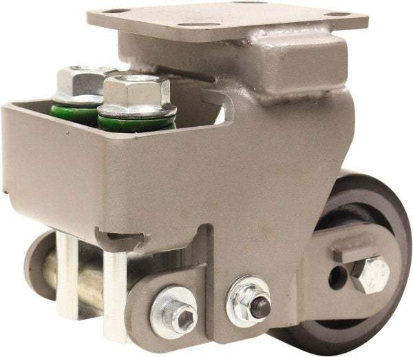 Hamilton - 4" Diam x 2" Wide, Polyurethane Mold on to Cast Iron Center Rigid Caster - 750 Lb Capacity, Top Plate Mount, 4" x 4-1/2" Plate, Sealed Precision Ball Bearing Bearing - Americas Industrial Supply