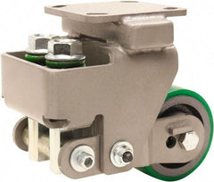 Hamilton - 4" Diam x 2" Wide, Polyurethane Mold on to Cast Iron Center Rigid Caster - 450 Lb Capacity, Top Plate Mount, 4" x 4-1/2" Plate, Sealed Precision Ball Bearing Bearing - Americas Industrial Supply