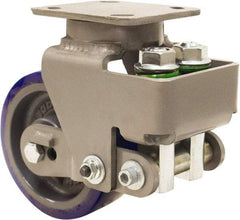 Hamilton - 6" Diam x 2" Wide, Polyurethane Mold on to Cast Iron Center Swivel Caster - 960 Lb Capacity, Top Plate Mount, 4" x 5" Plate, Sealed Precision Ball Bearing Bearing - Americas Industrial Supply