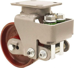 Hamilton - 6" Diam x 2" Wide, Cast Iron Swivel Caster - 1,645 Lb Capacity, Top Plate Mount, 4" x 5" Plate, Sealed Precision Ball Bearing Bearing - Americas Industrial Supply