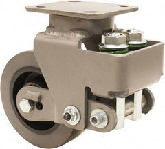 Hamilton - 6" Diam x 2" Wide, Polyurethane Mold on to Cast Iron Center Swivel Caster - 1,645 Lb Capacity, Top Plate Mount, 4" x 5" Plate, Sealed Precision Ball Bearing Bearing - Americas Industrial Supply