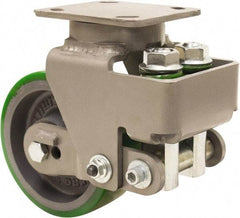 Hamilton - 6" Diam x 2" Wide, Polyurethane Mold on to Cast Iron Center Swivel Caster - 1,200 Lb Capacity, Top Plate Mount, 4" x 5" Plate, Sealed Precision Ball Bearing Bearing - Americas Industrial Supply