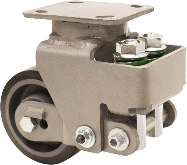 Hamilton - 5" Diam x 2" Wide, Polyurethane Mold on to Cast Iron Center Swivel Caster - 1,315 Lb Capacity, Top Plate Mount, 4" x 5" Plate, Sealed Precision Ball Bearing Bearing - Americas Industrial Supply