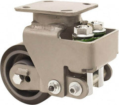 Hamilton - 5" Diam x 2" Wide, Polyurethane Mold on to Cast Iron Center Swivel Caster - 1,315 Lb Capacity, Top Plate Mount, 4" x 5" Plate, Sealed Precision Ball Bearing Bearing - Americas Industrial Supply