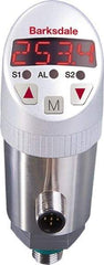 Barksdale - 6,000 Max psi, ±0.5% Accuracy, 1/4" NPT (Male) Connection Electronic Pressure Switch with Display - PNP Switch Output Signal, M12 Wetted Parts, 1/4" Thread, -13 to 212°F, 32 Volts - Americas Industrial Supply
