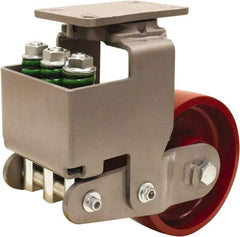 Hamilton - 8" Diam x 3" Wide, Cast Iron Swivel Caster - 2,600 Lb Capacity, Top Plate Mount, 4-1/2" x 6-1/2" Plate, Sealed Precision Ball Bearing Bearing - Americas Industrial Supply