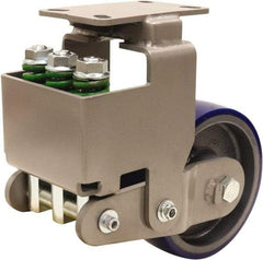 Hamilton - 8" Diam x 3" Wide, Polyurethane Mold on to Cast Iron Center Rigid Caster - 2,000 Lb Capacity, Top Plate Mount, 4-1/2" x 6-1/2" Plate, Sealed Precision Ball Bearing Bearing - Americas Industrial Supply