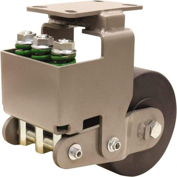 Hamilton - 8" Diam x 3" Wide, Impact-Resistant Cast Nylon Rigid Caster - 3,145 Lb Capacity, Top Plate Mount, 4-1/2" x 6-1/2" Plate, Sealed Precision Ball Bearing Bearing - Americas Industrial Supply