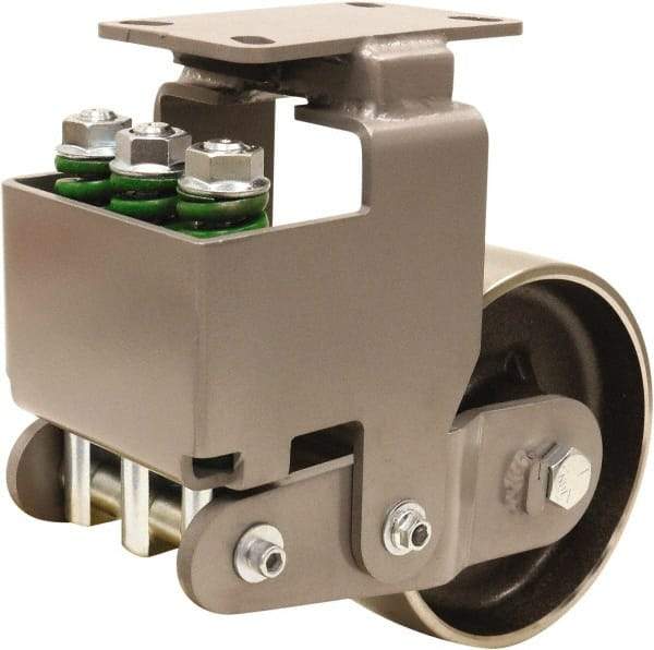 Hamilton - 8" Diam x 3" Wide, Drop Forged Steel Rigid Caster - 3,145 Lb Capacity, Top Plate Mount, 4-1/2" x 6-1/2" Plate, Sealed Precision Ball Bearing Bearing - Americas Industrial Supply