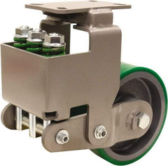 Hamilton - 8" Diam x 3" Wide, Polyurethane Mold on to Cast Iron Center Rigid Caster - 3,145 Lb Capacity, Top Plate Mount, 4-1/2" x 6-1/2" Plate, Sealed Precision Ball Bearing Bearing - Americas Industrial Supply