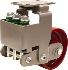 Hamilton - 8" Diam x 3" Wide, Cast Iron Rigid Caster - 2,600 Lb Capacity, Top Plate Mount, 4-1/2" x 6-1/2" Plate, Sealed Precision Ball Bearing Bearing - Americas Industrial Supply
