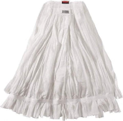 Rubbermaid - 1" White Head Band, Medium Rayon Cut End Mop Head - Hook & Loop Connection, Use with Wet Mop Hook & Loop Handles - Americas Industrial Supply