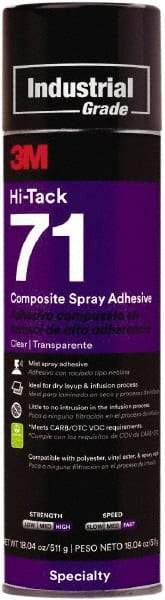 3M - 18.04 oz Aerosol Clear Spray Adhesive - High Tack, 205°F Heat Resistance, High Strength Bond - Americas Industrial Supply