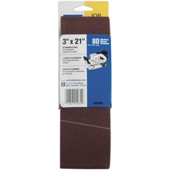 Norton - 3" Wide x 21" OAL, 80 Grit, Aluminum Oxide Abrasive Belt - Americas Industrial Supply