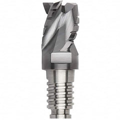 Kennametal - 5/8" Diam, 15/32" LOC, 3 Flute, 0.015" Corner Radius End Mill Head - Solid Carbide, AlTiN Finish, Duo-Lock 16 Connection, Spiral Flute, 35° Helix, Centercutting - Americas Industrial Supply