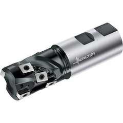 Walter - 25mm Cut Diam, 32mm Max Depth of Cut, 25mm Shank Diam, 100mm OAL, Indexable Square Shoulder End Mill - Weldon Shank, 0° Lead Angle, Through Coolant, Series F5038-W - Americas Industrial Supply