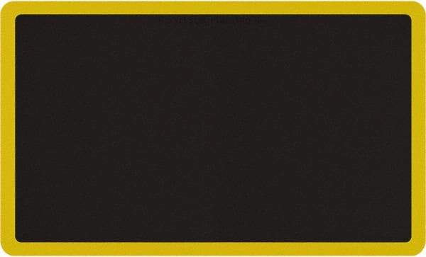 Smart Step - 5' Long x 3' Wide, Dry Environment, Anti-Fatigue Matting - Black with Yellow Borders, Urethane with Urethane Sponge Base, Beveled on All 4 Sides - Americas Industrial Supply