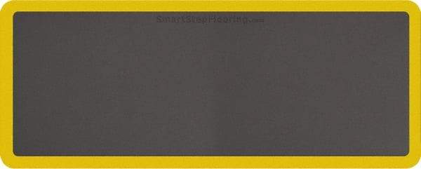 Smart Step - 5' Long x 2' Wide, Dry Environment, Anti-Fatigue Matting - Gray with Yellow Borders, Urethane with Urethane Sponge Base, Beveled on All 4 Sides - Americas Industrial Supply