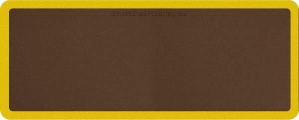 Smart Step - 5' Long x 2' Wide, Dry Environment, Anti-Fatigue Matting - Brown with Yellow Borders, Urethane with Urethane Sponge Base, Beveled on All 4 Sides - Americas Industrial Supply