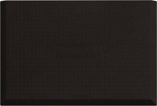 Smart Step - 3' Long x 2' Wide, Dry Environment, Anti-Fatigue Matting - Black, Urethane with Urethane Sponge Base, Beveled on 3 Sides - Americas Industrial Supply