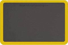 Smart Step - 3' Long x 2' Wide, Dry Environment, Anti-Fatigue Matting - Gray with Yellow Borders, Urethane with Urethane Sponge Base, Beveled on All 4 Sides - Americas Industrial Supply