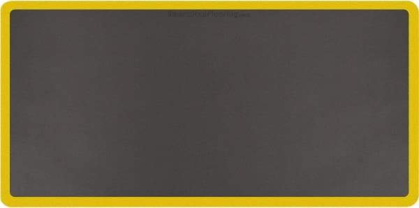 Smart Step - 6' Long x 3' Wide, Dry Environment, Anti-Fatigue Matting - Gray with Yellow Borders, Urethane with Urethane Sponge Base, Beveled on All 4 Sides - Americas Industrial Supply