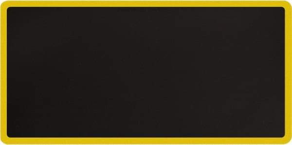 Smart Step - 6' Long x 3' Wide, Dry Environment, Anti-Fatigue Matting - Black with Yellow Borders, Urethane with Urethane Sponge Base, Beveled on All 4 Sides - Americas Industrial Supply