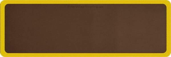 Smart Step - 6' Long x 2' Wide, Dry Environment, Anti-Fatigue Matting - Brown with Yellow Borders, Urethane with Urethane Sponge Base, Beveled on All 4 Sides - Americas Industrial Supply