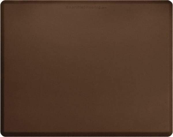 Smart Step - 5' Long x 4' Wide, Dry Environment, Anti-Fatigue Matting - Brown with Yellow Borders, Urethane with Urethane Sponge Base, Beveled on All 4 Sides - Americas Industrial Supply