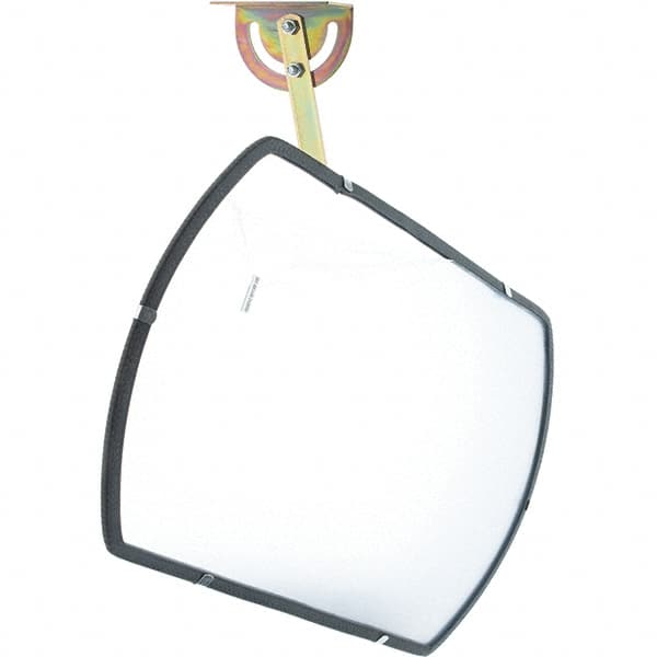 PRO-SAFE - Indoor/Outdoor Rectangular Convex Safety, Traffic & Inspection Mirrors - Acrylic Lens, Laminated Hardboard Backing, 26" High - Americas Industrial Supply