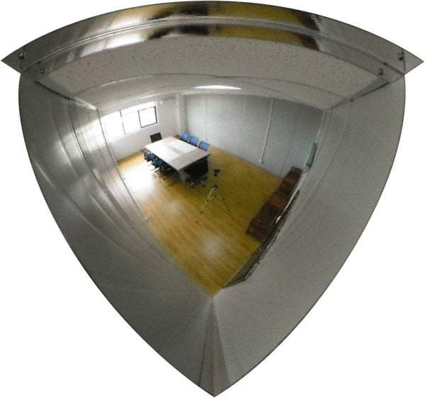 PRO-SAFE - Indoor/Outdoor Quarter Dome Dome Safety, Traffic & Inspection Mirrors - Polycarbonate Lens, 26" Diam x 19" High - Americas Industrial Supply