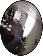 PRO-SAFE - Indoor/Outdoor Round Convex Safety, Traffic & Inspection Mirrors - Polycarbonate Lens, Hardboard Backing, 30" Diam x 32" High - Americas Industrial Supply