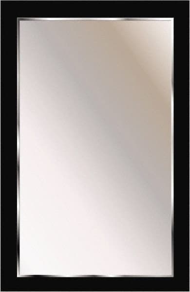 PRO-SAFE - 18" Wide x 30" High, Theft Resistant, Rectangle Glass Washroom Mirror - Stainless Steel Frame - Americas Industrial Supply