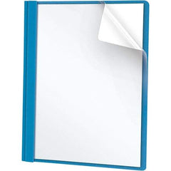 UNIVERSAL - 11" Long x 8-1/2" Wide Report Cover with Tang/Prong Binding - Light Blue - Americas Industrial Supply