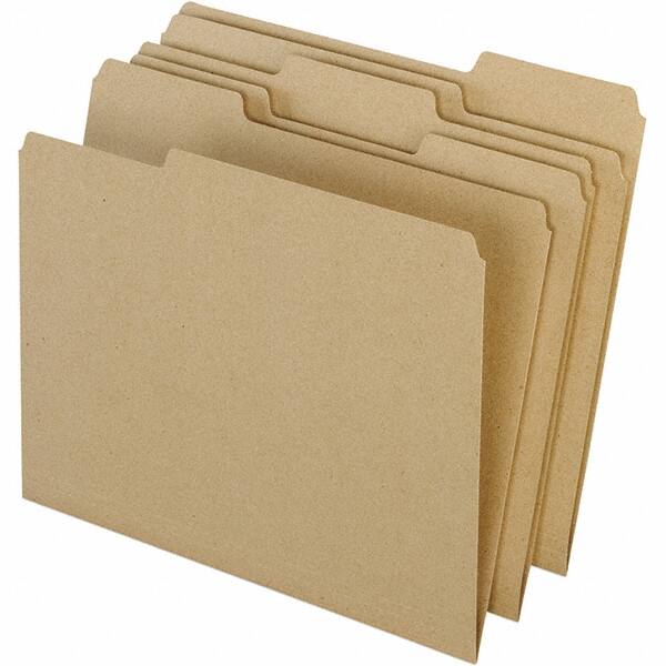 Pendaflex - 11-5/8 x 9-1/2", Letter Size, Natural, File Folders with Top Tab - 11 Point Stock, Assorted Tab Cut Location - Americas Industrial Supply