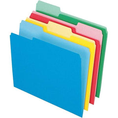 Pendaflex - 11-5/8 x 9-1/2", Letter Size, Assorted Colors, File Folders with Top Tab - 11 Point Stock, Assorted Tab Cut Location - Americas Industrial Supply