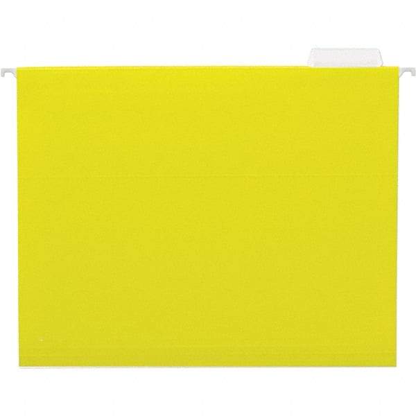 UNIVERSAL - 9-1/2x11-3/4", Letter Size, Yellow, Hanging File Folder - 11 Point Stock, 1/5 Tab Cut Location - Americas Industrial Supply