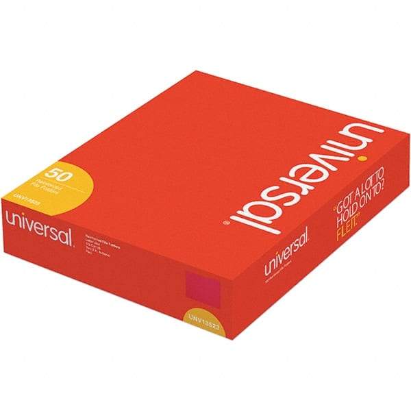 UNIVERSAL - 12-1/4 x 9-1/2", Letter Size, Red, File Folders with Top Tab - 11 Point Stock, Assorted Tab Cut Location - Americas Industrial Supply