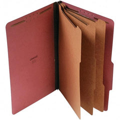 UNIVERSAL - 15 x 10-3/8", Legal, Red, Classification Folders with Top Tab Fastener - 25 Point Stock, Right of Center Tab Cut Location - Americas Industrial Supply