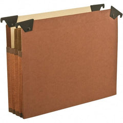 Pendaflex - 12 x 10", Letter Size, Brown, Hanging File Folder - 1/5 Tab Cut Location - Americas Industrial Supply