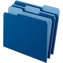 Pendaflex - 11-5/8 x 9-3/16", Letter Size, Navy Blue, File Folders with Top Tab - 11 Point Stock, Assorted Tab Cut Location - Americas Industrial Supply