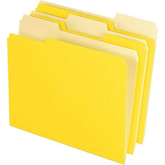 Pendaflex - 11-5/8 x 9-1/2", Letter Size, Yellow, File Folders with Top Tab - 11 Point Stock, Assorted Tab Cut Location - Americas Industrial Supply