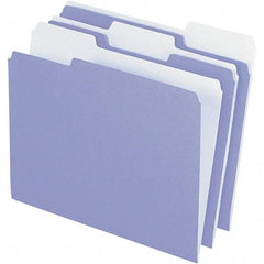 Pendaflex - 11-5/8 x 9-1/2", Letter Size, Lavender, File Folders with Top Tab - 11 Point Stock, Assorted Tab Cut Location - Americas Industrial Supply