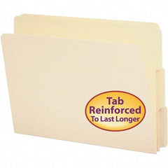 SMEAD - 12-1/4 x 9-1/2", Letter Size, Manila, File Folders with End Tab - 11 Point Stock, Assorted Tab Cut Location - Americas Industrial Supply