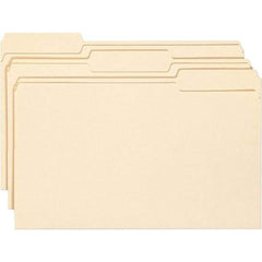 SMEAD - 14-3/4 x 9-1/2", Legal, Manila, File Folders with Top Tab - 11 Point Stock, Assorted Tab Cut Location - Americas Industrial Supply