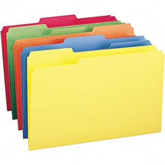 SMEAD - 14-3/4 x 9-1/2", Legal, Assorted Colors, File Folders with Top Tab - 11 Point Stock, Assorted Tab Cut Location - Americas Industrial Supply